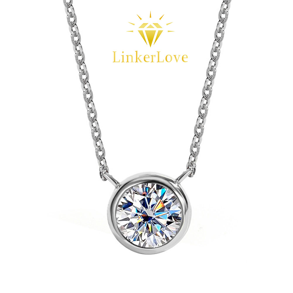 LinkerLove 1ct Moissanite Neck - Bezels Set Pendant review and price